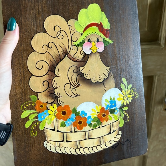 70s hand painted Thanksgiving decor - Picture 2 of 5